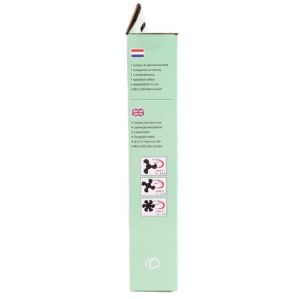 Benson Oplaadbare Handventilator - 3 Snelheden - Inclusief Bureauhouder - Wit