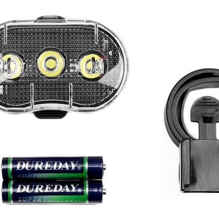 Benson LED Fietskoplamp - Waterbestendig - 3 Functies - Wit - Incl. Batterijen