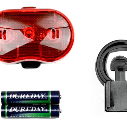 Benson LED Fietslamp Achterlicht - 3 LED's - Rood - Inclusief AAA-batterijen
