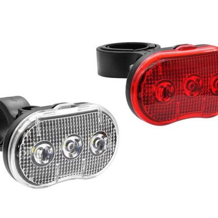 Benson LED Fietslampenset - 3 Functies - Wit & Rood - Inclusief AAA-batterijen