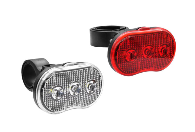 Benson LED Fietslampenset - 3 Functies - Wit & Rood - Inclusief AAA-batterijen