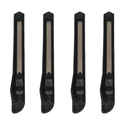 Benson Afbreekmessenset - 4 stuks - 9 mm - Zwart - Precisie Snijwerk
