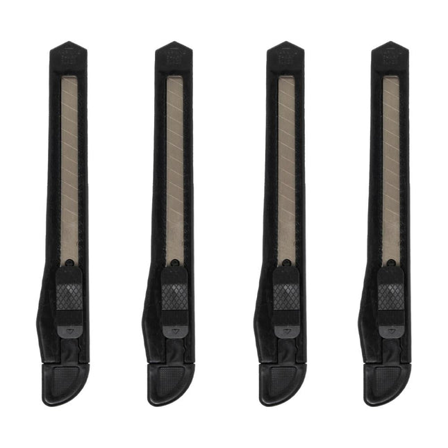 Benson Afbreekmessenset - 4 stuks - 9 mm - Zwart - Precisie Snijwerk
