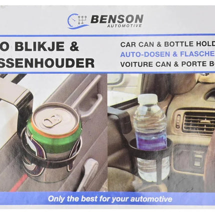 Benson Universele Blik- en Flessenhouder – Autodeur Bevestiging – Compact – Zwart