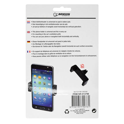 Benson Universele Telefoonhouder – Ventilatierooster – 360° Draaibaar