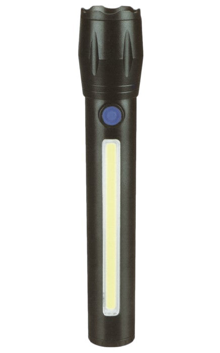 Hofftech Tactical 2-in-1 LED & COB Zaklamp – 166 mm – Oplaadbaar – 1500m Bereik