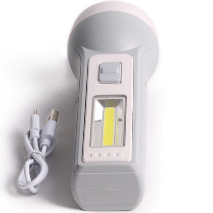 Hofftech 2-in-1 LED & COB Zaklamp – 1W + 1W – Oplaadbaar – Grijs