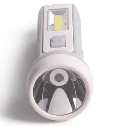 Hofftech 2-in-1 LED & COB Zaklamp – 1W + 1W – Oplaadbaar – Grijs
