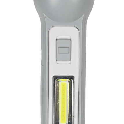Hofftech 2-in-1 LED & COB Zaklamp – 1W + 1W – Oplaadbaar – Grijs