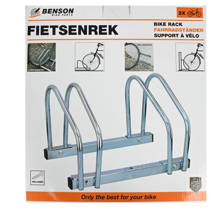 Benson Fietsenrek voor 2 Fietsen - Vloer- of Muurbevestiging - Gegalvaniseerd Staal