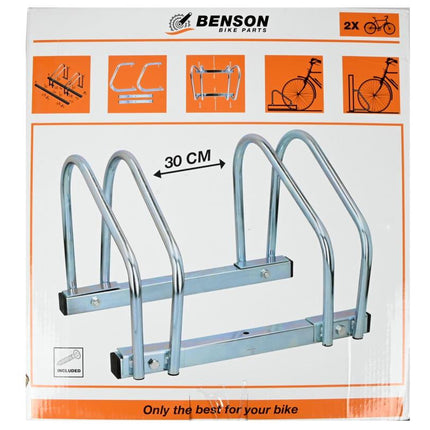 Benson Fietsenrek voor 2 Fietsen - Vloer- of Muurbevestiging - Gegalvaniseerd Staal