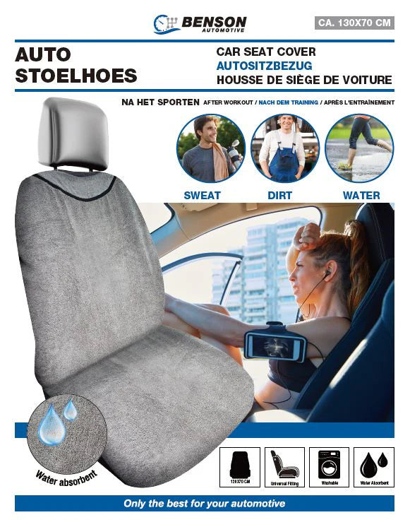 Benson Waterabsorberende Autostoelhoes – Ideaal na het Sporten – Universeel – Wasbaar