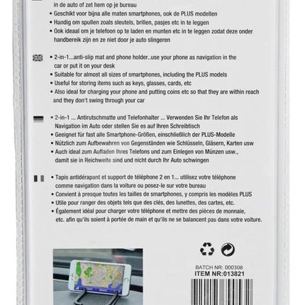 Benson Anti-slip Mat & Telefoonhouder – 2-in-1 Ontwerp – 84 x 161 mm – Zwart