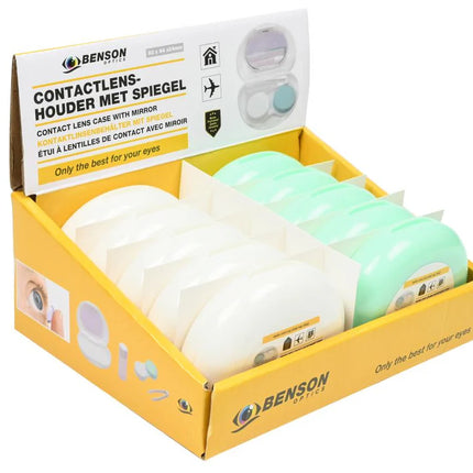 Benson Contactlenshouder Reisset - Met Spiegel, Pincet & Flesje