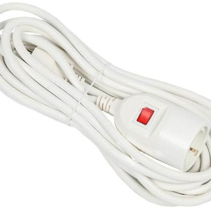 Benson Verlengsnoer met Schakelaar – 5 meter – Randaarde – 3G1.5mm² – Wit