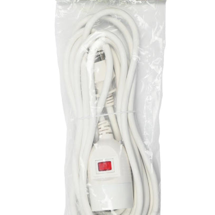 Benson Verlengsnoer met Schakelaar – 5 meter – Randaarde – 3G1.5mm² – Wit