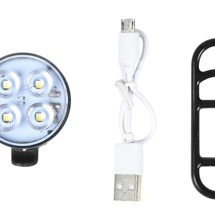 Benson USB Oplaadbare Fietskoplamp - COB LED - Wit Licht - Lichtgewicht - Incl. Clip
