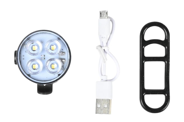 Benson USB Oplaadbare Fietskoplamp - COB LED - Wit Licht - Lichtgewicht - Incl. Clip