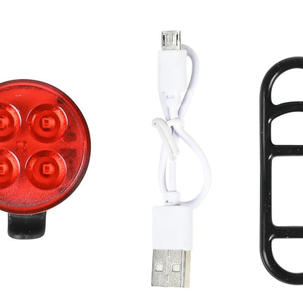 Benson USB Oplaadbaar Achterlicht - COB LED - Rood Licht - Lichtgewicht - Incl. Clip