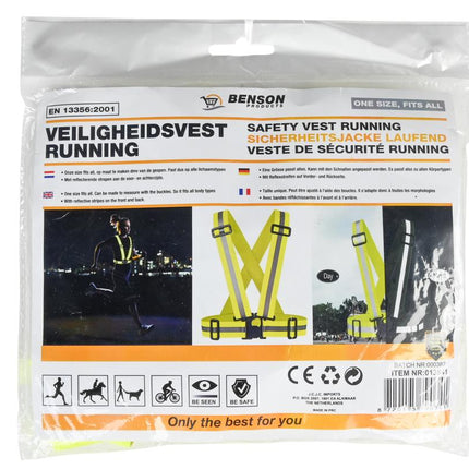 Benson Veiligheidsvest - Geel - Reflecterend - Universele Pasvorm