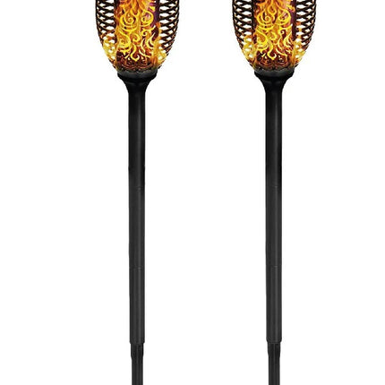 Benson Solar Tuinlamp Fakkel – Set van 2 – Realistisch Vlammen-effect – 74 cm