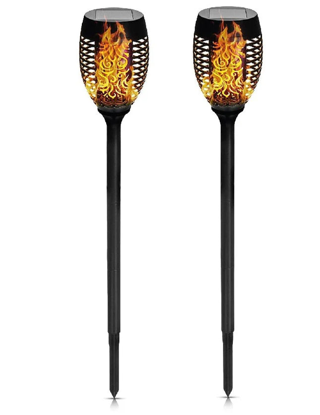 Benson Solar Tuinlamp Fakkel – Set van 2 – Realistisch Vlammen-effect – 74 cm