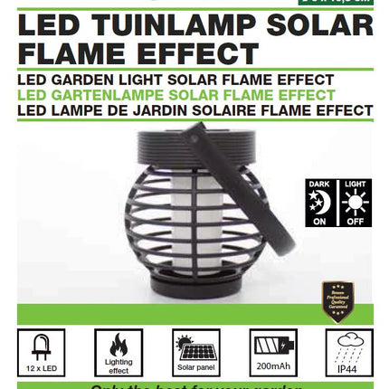 Benson Solar LED Tuinlamp – Ø 9 cm – Realistisch Vlam Effect – Compact