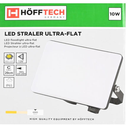 Hofftech Ultra Flat LED Straler - 10W - 6000K - IP65 - Compact Design
