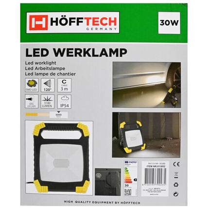 Hofftech LED Bouwlamp 30W - 3180 Lumen - Met Geïntegreerd Stopcontact