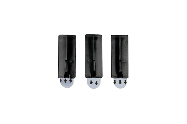 Benson Verwijderbare Handdoekhaken - Zelfklevend - Zwart - 3-delig - 5 x 2 cm
