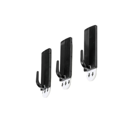 Benson Verwijderbare Handdoekhaken - Zelfklevend - Zwart - 3-delig - 5 x 2 cm