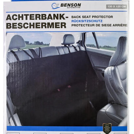 Benson Auto Achterbankbeschermer – 130 x 135 cm – Waterbestendig Nylon – Zwart
