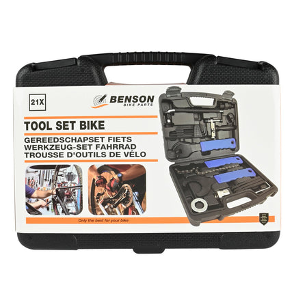 Benson Fiets Gereedschapset - 21-delig - Inclusief Opbergkoffer - Voor Onderhoud & Reparatie