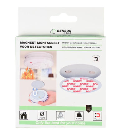 Benson Magneet Montageset - Ø 7 cm - Zonder Boren - 3M Plakstrips - 2 Stuks