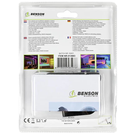 Benson Flexibele LED Strip RGB – 3 Meter – 9 Watt – Inclusief Afstandsbediening