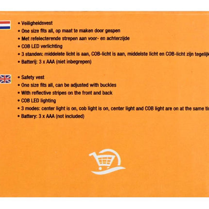 Benson COB LED Veiligheidsvest - Reflecterend - 3 Lichtstanden - Geel