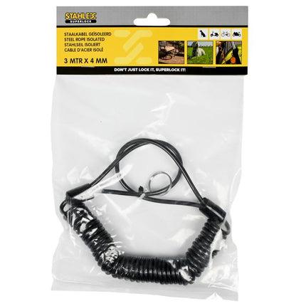 Stahlex Geïsoleerde Staalkabel - 4 mm x 3 meter - Met Lussen - Universeel