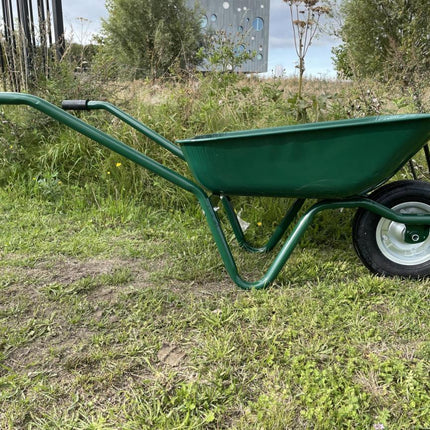 Benson Demonteerbare Kruiwagen - 60 Liter - Metaal - Groen - Semi-massief Wiel