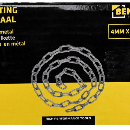 Benson Metalen Ketting - 3 meter x 4 mm - Universeel - Voor Algemeen Gebruik