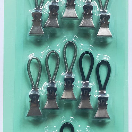 Benson Handdoekknijpers met Klemlippen - 15 stuks - Grijs/Zwart