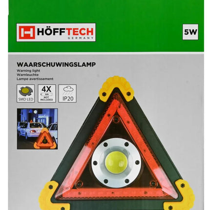 Hofftech LED Waarschuwingsdriehoek - 5W - 3 Lichtstanden - Pechhulp