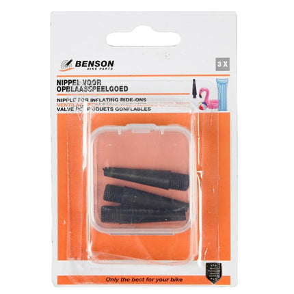 Benson Nippelset voor Opblaasspeelgoed - 3-delig - Universeel - Voor Fietspomp