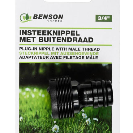 Benson Insteeknippel Buitendraad 3/4" - 26,5 mm - Kunststof - Betrouwbaar