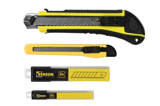 Benson Afbreekmessenset - 4-delig - 9 mm & 18 mm - Inclusief 6 Reservemessen