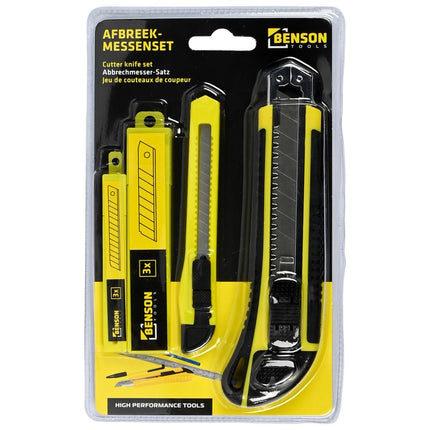 Benson Afbreekmessenset - 4-delig - 9 mm & 18 mm - Inclusief 6 Reservemessen