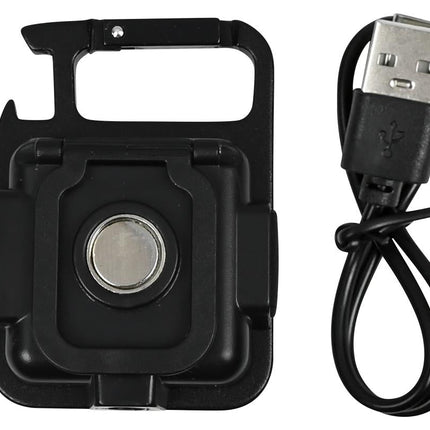 Hofftech Sleutelhanger Zaklamp – 230 Lumen – Oplaadbaar – Met Flesopener