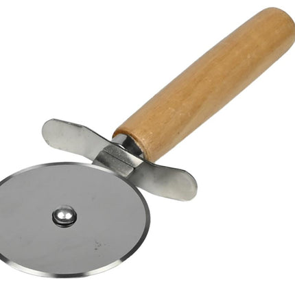 Benson Pizzasnijder - Scherp RVS Wiel - Klassiek Houten Handvat - 18,5 cm