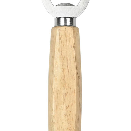 Benson Stijlvolle Flesopener - 14 cm - Houten Handvat - Universeel - RVS