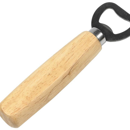 Benson Stijlvolle Flesopener - 14 cm - Houten Handvat - Universeel - RVS