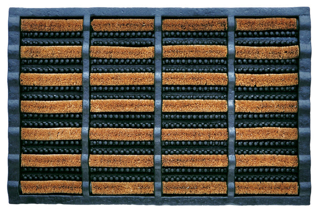 Benson Borstelmat Kokos & Rubber - 40 x 60 cm - Grondige Reiniging - Zwart/Bruin